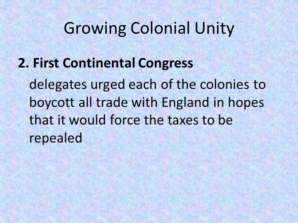 Colonial Unity and Identity